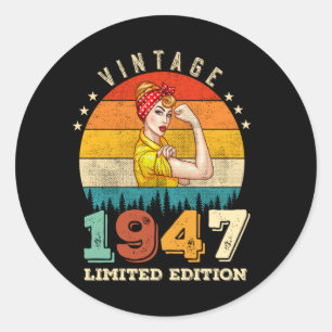 78 jaar oude Bday 1947 Vintage 78ste Verjaardag Vr Ronde Sticker