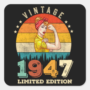 78 jaar oude Bday 1947 Vintage 78ste Verjaardag Vr Vierkante Sticker