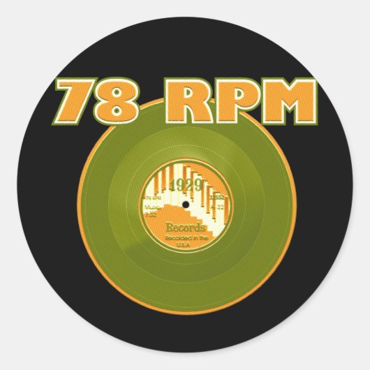 78 RPM Record 1929 Ronde Sticker (Voorkant)