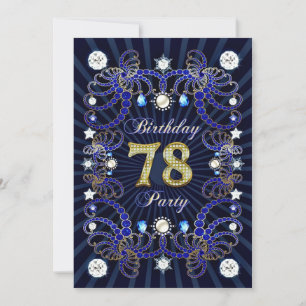 78e anniversaire invitation de fête avec des masse