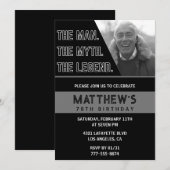 78e anniversaire invitations Black The Man The Leg (Devant / Derrière)