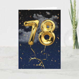 78e Anniversaire Mylar Balloon or et carte Confett