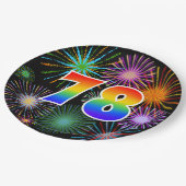 78e Evenement - Leuk, Kleurrijk, Vet, Regenboog 78 Papieren Bordje (Gekanteld)