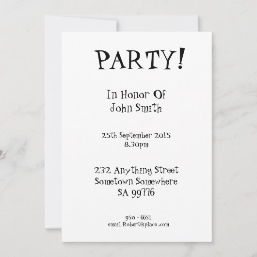 78e invitation de fête avec foule (Dos)