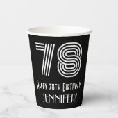 78e verjaardag — Art Deco Geïnspireerde look "78"  Papieren Bekers (Achterkant)