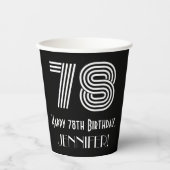 78e verjaardag — Art Deco Geïnspireerde look "78"  Papieren Bekers (Voorkant)