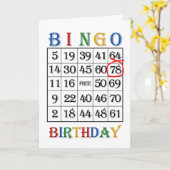 78e verjaardag Bingo kaart (Gele Bloem)