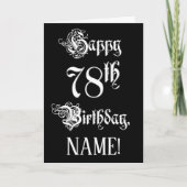 78e verjaardag: Fancy, elegant script + aangepaste Kaart (Voorkant)