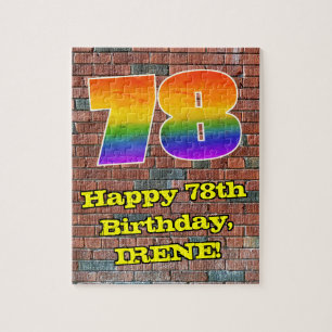 78e verjaardag: Fun Graffiti-geïnspireerde regenbo Legpuzzel