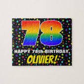 78e verjaardag — Fun, kleurrijk Star Field Pattern Legpuzzel (Horizontaal)