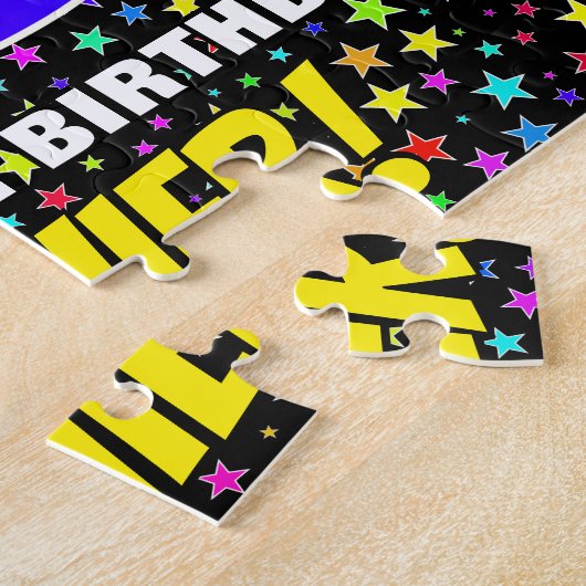 78e verjaardag — Fun, kleurrijk Star Field Pattern Legpuzzel (Zijkant)