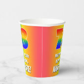 78e verjaardag: kleurrijk, vun regenboogpatroon #  papieren bekers (Rechts)