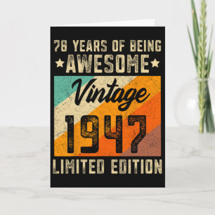 78e verjaardag Mannen 78 jaar oude vrouwen 1947 Li Kaart