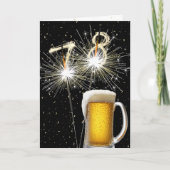 78e Verjaardag Sparklers Met Bier Mok Kaart (Voorkant)