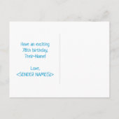 78e verjaardag: Vet, Vun, eenvoudig, regenboog 78 Briefkaart (Achterkant)