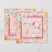 78e verjaardagsfeestje scrapbooking stijl kaart (Voorkant / Achterkant)