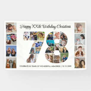 78e verpartij Cijfer 78 fotocollage Spandoek