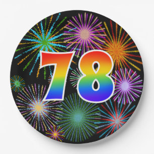 78ste evenement - Fun, kleurrijk, vet, regenboog 7 Papieren Bordje