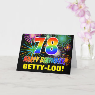 78ste verjaardag: Vet, Plezier, Vuurwerk, Regenboo Kaart