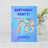 78th Birthday Party Invitation Ajouter un nom (Debout devant)
