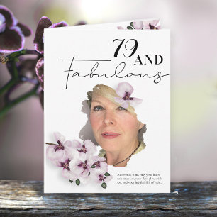 79 & Fabulous Orchidee Foto Verjaardagskaart Kaart