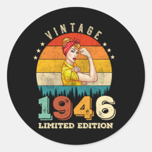 79 jaar oude Bday 1946 Vintage 79ste verjaardag vr Ronde Sticker