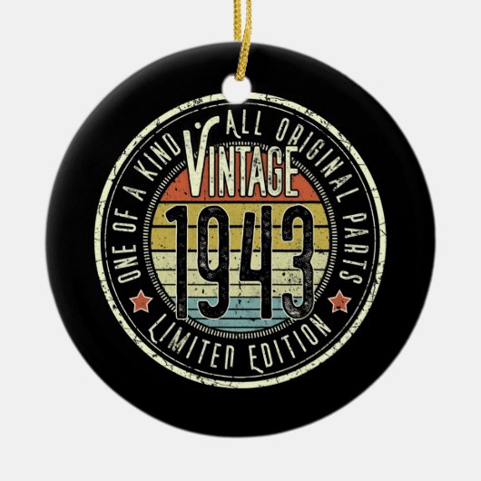 79 jaar oude  editie 1943 Limited Edition 79th Keramisch Ornament (Voorkant)