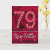 79e anniversaire carte avec rose et feuille (Fleur jaune)