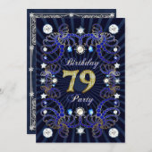 79e anniversaire invitation de fête avec des masse (Devant / Derrière)