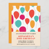 79e anniversaire invitations Balloons Moderne (Devant / Derrière)