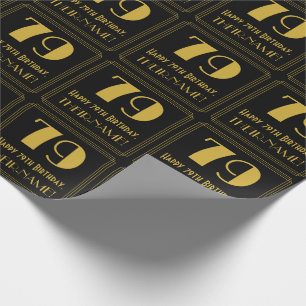 79e verjaardag ~ Art Deco Geïnspireerde look "79", Cadeaupapier