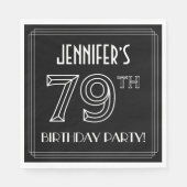 79e verjaardag: Art Deco Style + aangepaste naam Servet (Voorkant)
