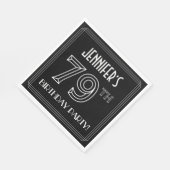 79e verjaardag: Art Deco Style + aangepaste naam Servet (Hoek)