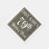 79e verjaardag — Fancy script, kijk op hout Servet (Hoek)