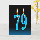 79e verjaardag kaarsen kaart (Gele Bloem)