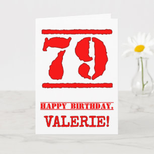 79e verjaardag: Leuk, rood rubberen stempel geïnsp Kaart