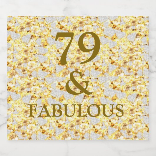 79e verjaardag sparkling wijnetiket (Enkel label)