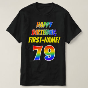 79e verjaardag — Vet, Plezier, Regenboog 79, Aange T-shirt