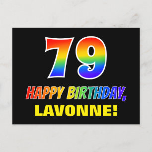 79e verjaardag: Vet, Vun, eenvoudig, Regenboog 79 Briefkaart