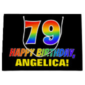 79e verjaardag: Vet, Vun, eenvoudig, Regenboog 79 Groot Cadeauzakje (Voorkant)