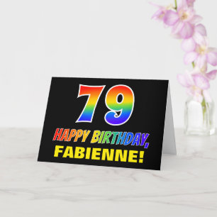 79e verjaardag: Vet, Vun, eenvoudig, Regenboog 79 Kaart