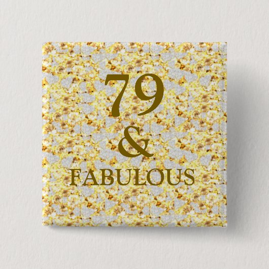 79e verjaardag vierkante button 5,1 cm (Voorkant)