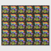 79e verjaardag: vuurwerk, regenboogblik # "79" cadeaupapier (Vlak)