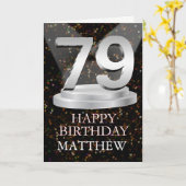 79th Birthday Spotlights Ajouter une carte de nom (Fleur jaune)