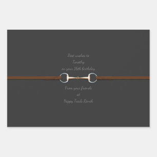 7,5-inch slanke bit & reins aangepaste tekst Eques Inpakpapier Vel