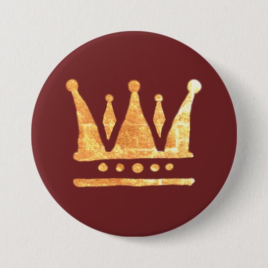 7,6 Cm Badge rond de couronne d'or (Devant)
