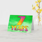 7 ans carte d'anniversaire/anniversaire de (Fleur jaune)