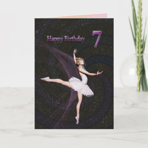 7 ans, une carte d'anniversaire de ballerine