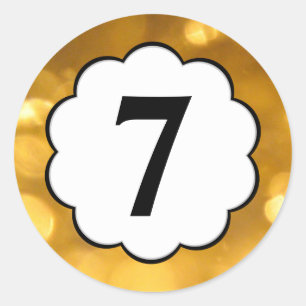 7 - Autocollant d'or de nombres