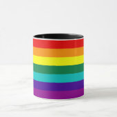 7 bandes Arc-en-ciel Gay pride Drapeau Mug (Centre)